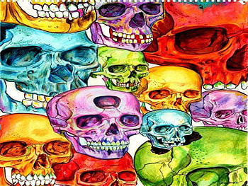 skulls, skull, dark, death HD wallpaper