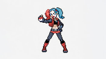 Harley Quinn 8 Bit, harley-quinn, supervillain, superheroes, 8-bit, artist, artwork, digital-art HD wallpaper