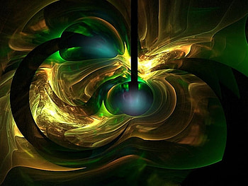 Green gold fractual explosion, fractual, gold, swirls, green HD wallpaper