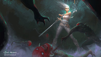 Ciri Bloodbath , ciri, the-witcher-3, games, deviantart HD wallpaper