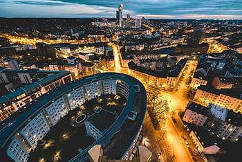Cities, Architecture, Building, View From Above, Backlight, Illumination, Electricity, Urban HD wallpaper