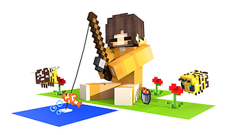 Minecraft Fishing HD wallpaper