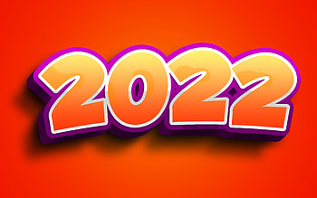 2022 orange 3D digits, , Happy New Year 2022, orange backgrounds, 2022 concepts, 3D art, 2022 new year, 2022 on orange background, 2022 year digits HD wallpaper