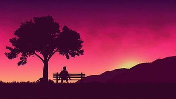 Alone Is Better, alone, artist, artwork, digital-art, minimalism, minimalist, evening, deviantart HD wallpaper