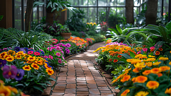 Vibrant Botanical Garden Path - Flower, botanical garden, flower HD wallpaper