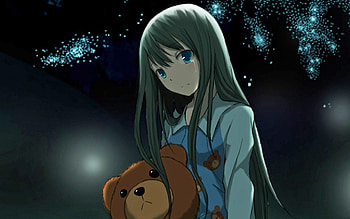Anime, Bear, Toy, Girl HD wallpaper