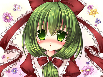 Kawaii Hina, kawaii, anime, green, game, touhou, kagiyama hina, female HD wallpaper