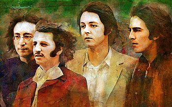 Artwork of The Beatles, artwork, beatles, musicans, rock HD wallpaper