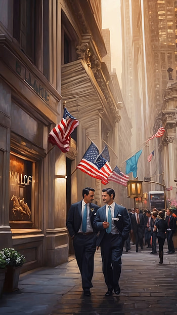 Wall Street Hustle - Finance District , business, flag, suit, street HD phone wallpaper