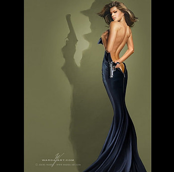 Dressed to kill, abstract, pistol, fantasy, girl, agent, beauty HD wallpaper