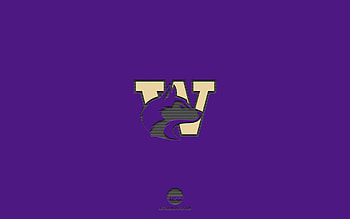Washington Huskies, purple background, American football team, Washington Huskies emblem, NCAA, Washington, USA, American football, Washington Huskies logo HD wallpaper