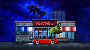Arcade Nights Top Gear Nostalgia, arcade, nights, top-gear, car, artwork, 8-bit, art, digital-art, artist, artstation HD wallpaper