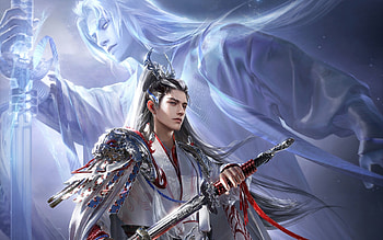 Fantasy man, blue, samzzz jin, fantasy, man HD wallpaper