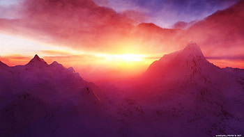 glorious mountain sunset, clouds, sunset, mountain, peaks HD wallpaper