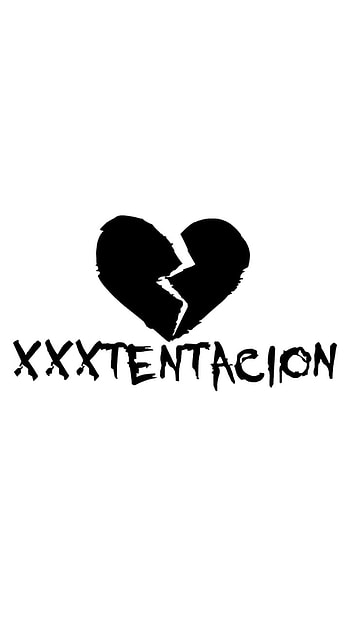 X*XTENTACION, white, black, heart HD phone wallpaper