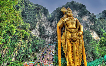 Cities, People, Stairs, Ladder, Statue, r, Elevation, Malaysia, Murugan HD wallpaper
