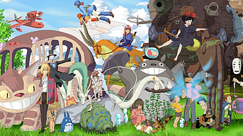 Miyazaki World, ghibli, howls, miyazaki, hayao, anime, spirited away, manga, kiki, totoro HD wallpaper