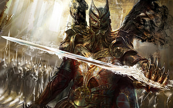Warrior, sword, man, helmet, army, game, knight, armor HD wallpaper