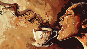 Aromatic Essence - Coffee Art , Now!, food, coffee, artistic, steam, woman HD wallpaper