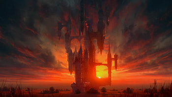 Anime Castle at Sunset - Ultra, Anime, Castlevania HD wallpaper