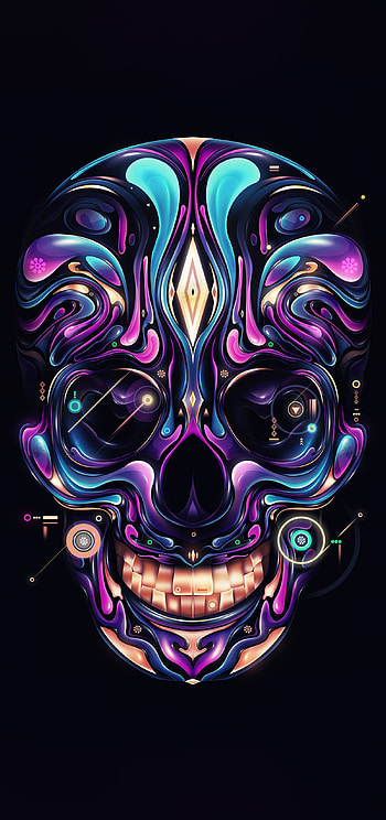 Skull, magenta, art HD phone wallpaper