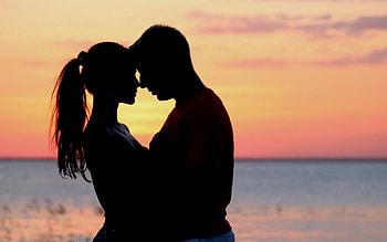 Sunset, Love, Couple, Pair, Embrace HD wallpaper