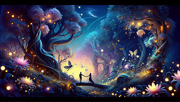 Enchanted Forest Soulmate - Fantasy, Soulmate, fantasy, enchanted forest, couple, butterfly HD wallpaper