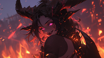 Demoness, demon, AI Art HD wallpaper