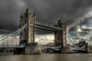 London Tower Bridge, bridge, clouds, london, water HD wallpaper
