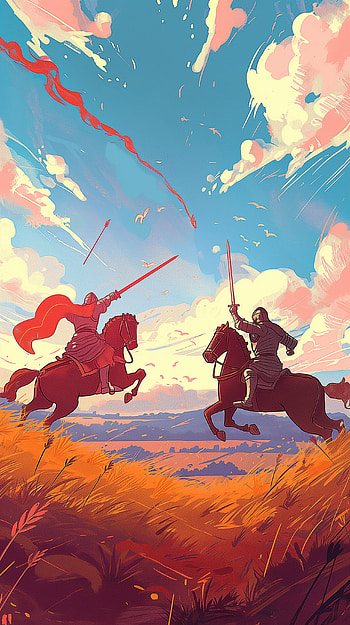 Knightly Joust Duel, knight, horse, sword HD phone wallpaper