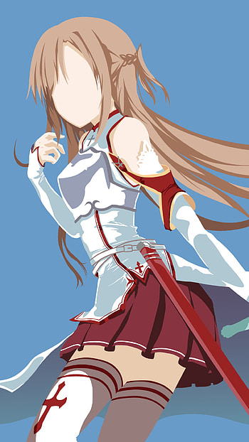 minimalist, Asuna Yuuki, Anime, Sword Art Online, minimalist anime HD phone wallpaper