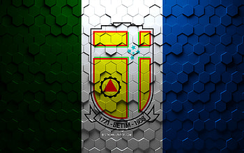 Flag of Betim, honeycomb art, Betim hexagons flag, Betim, 3d hexagons art, Betim flag HD wallpaper