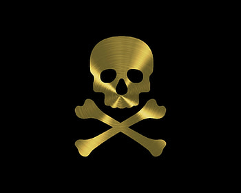 Golden skull, golden, black, skull, labrano, gizzzi HD wallpaper