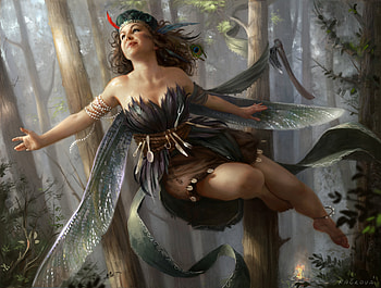 Fairy, martina fackova, fantasy, art, girl, dark HD wallpaper