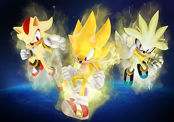 Super Sonic, Super Shadow, Silver The Hedgehog, Shadow The Hedgehog, Video Game, Sonic The Hedgehog (2006), Super Silver, Sonic HD wallpaper