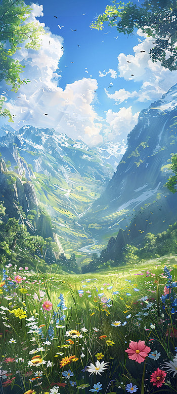 Valley of Vibrance: Nature's Harmony HD phone wallpaper