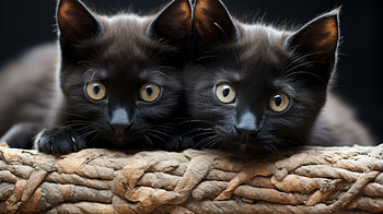Black Cat Twins, Black Cat, Animal, cat HD wallpaper