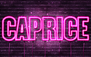 Caprice, , with names, female names, Caprice name, purple neon lights, Caprice Birtay, Happy Birtay Caprice, popular italian female names, with Caprice name HD wallpaper