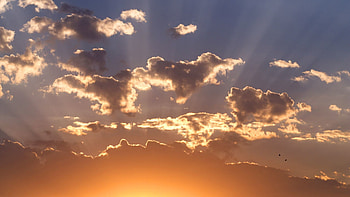 Nature, Sky, Sun, Clouds, Rays, Beams HD wallpaper