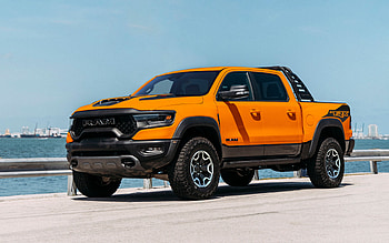 Ram 1500 TRX Ignition Edition, , tuning, 2021 cars, SUVs, yellow pickup, 2021 Ram 1500, american cars HD wallpaper