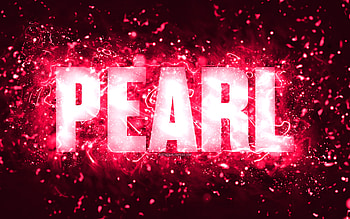 Happy Birtay Pearl, , pink neon lights, Pearl name, creative, Pearl Happy Birtay, Pearl Birtay, popular american female names, with Pearl name, Pearl HD wallpaper