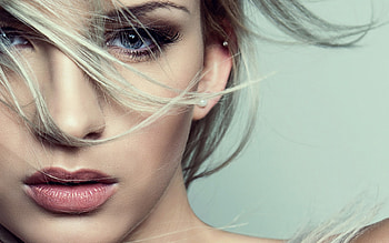 Beauty, blue, model, face, girl, woman HD wallpaper