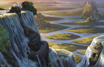 Ethereal Fantasy Landscape : Majestic Waterfalls and Serene Vistas, fantasy, landscape, fantasy landscape HD wallpaper