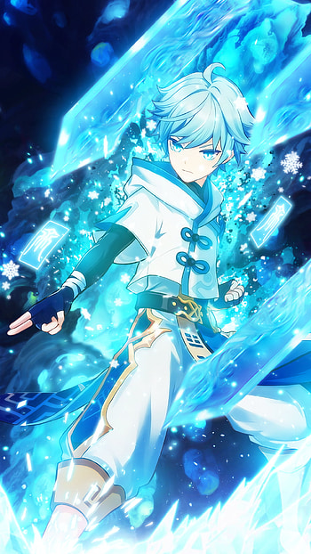 Chongyun, aqua, art HD phone wallpaper