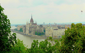 BUDAPEST, river, buildings, foggy, trees, misty HD wallpaper