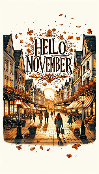 Hello November, november, Autumn, illustration HD phone wallpaper