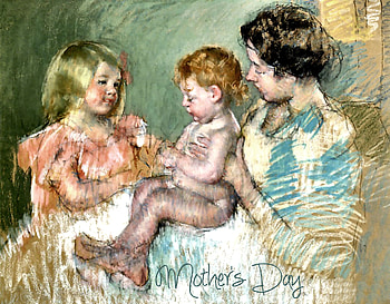 Sara and Her Mother With Baby, art, beautiful, illustration, artwork, occasion, wide screen, holiday, painting, love, Mothers Day, mother, May, child HD wallpaper