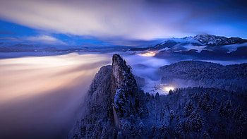Sea Of Clouds In The German Alps, clouds, nature HD wallpaper