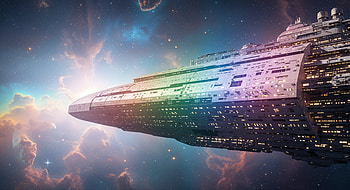 — Galactic Starship Over Nebula, Spaceship, Space, Nebula, Galaxy HD wallpaper