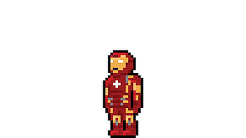 Iron Man Pixel Art, iron-man, pixel, art, artwork, artist, behance, superheroes HD wallpaper